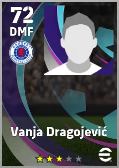 Vanja Dragojevic eFootball 2026 player card, 72 OVR DMF