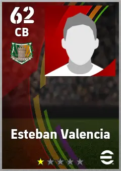 Esteban Valencia eFootball 2026 player card, 62 OVR CB