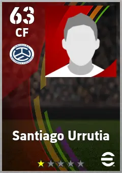 Santiago Urrutia eFootball 2026 player card, 63 OVR CF