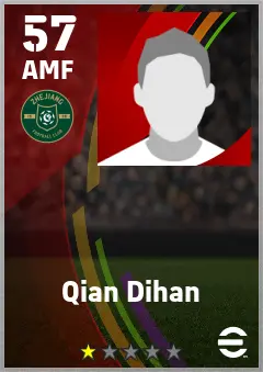 Qian Dihan eFootball 2026 player card — 57 OVR AMF