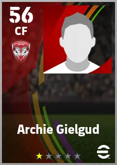 Archie Gielgud eFootball 2026 player card — 56 OVR CF