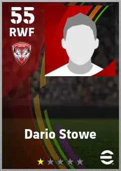 Dario Stowe eFootball 2026 player card — 55 OVR RWF