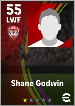Shane Godwin eFootball 2026 player card — 55 OVR LWF