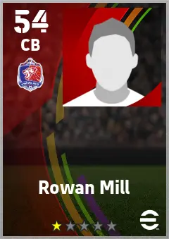 Rowan Mill eFootball 2026 player card — 54 OVR CB