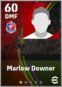 Marlow Downer eFootball 2026 player card — 60 OVR DMF
