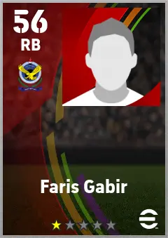 Faris Gabir eFootball 2026 player card — 56 OVR RB