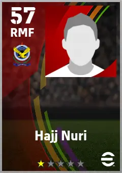 Hajj Nuri eFootball 2026 player card — 57 OVR RMF