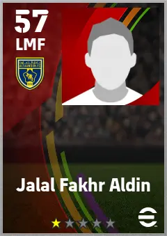 Jalal Fakhr Aldin eFootball 2026 player card — 57 OVR LMF