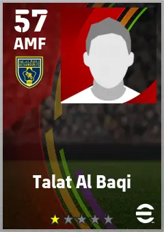 Talat Al Baqi eFootball 2026 player card — 57 OVR AMF