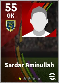 Sardar Aminullah eFootball 2026 player card — 55 OVR GK