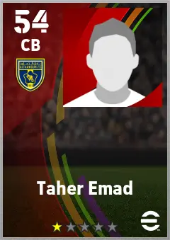 Taher Emad eFootball 2026 player card — 54 OVR CB