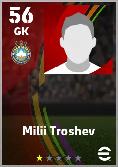Milii Troshev eFootball 2026 player card — 56 OVR GK