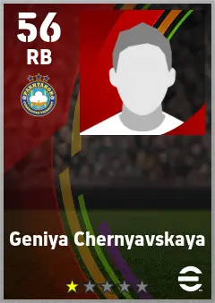Geniya Chernyavskaya eFootball 2026 player card — 56 OVR RB