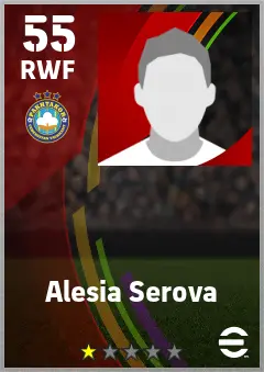Alesia Serova eFootball 2026 player card — 55 OVR RWF