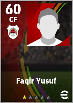 Faqir Yusuf eFootball 2026 player card — 60 OVR CF