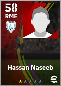 Hassan Naseeb eFootball 2026 player card — 58 OVR RMF
