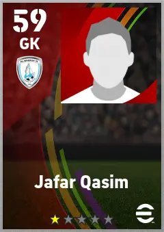 Jafar Qasim eFootball 2026 player card — 59 OVR GK
