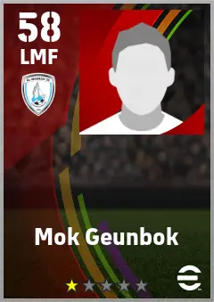 Mok Geunbok eFootball 2026 player card — 58 OVR LMF