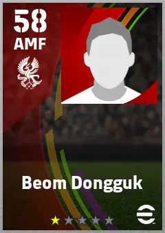 Beom Dongguk eFootball 2026 player card — 58 OVR AMF