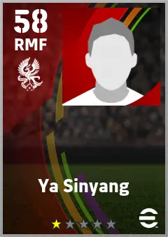 Ya Sinyang eFootball 2026 player card — 58 OVR RMF