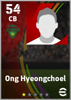 Ong Hyeongchoel eFootball 2026 player card — 54 OVR CB