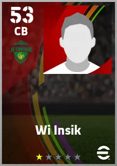 Wi Insik eFootball 2026 player card — 53 OVR CB