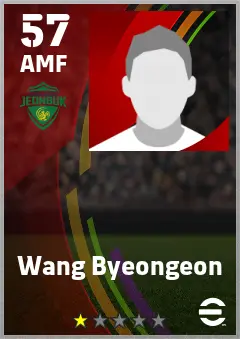 Wang Byeongeon eFootball 2026 player card — 57 OVR AMF