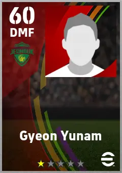 Gyeon Yunam eFootball 2026 player card — 60 OVR DMF