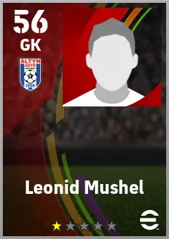 Leonid Mushel eFootball 2026 player card — 56 OVR GK
