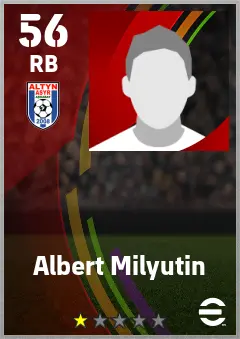 Albert Milyutin eFootball 2026 player card — 56 OVR RB