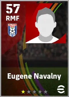 Eugene Navalny eFootball 2026 player card — 57 OVR RMF