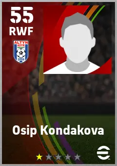 Osip Kondakova eFootball 2026 player card — 55 OVR RWF