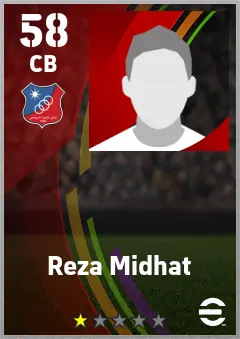Reza Midhat eFootball 2026 player card — 58 OVR CB