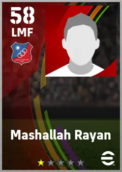 Mashallah Rayan eFootball 2026 player card — 58 OVR LMF