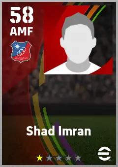 Shad Imran eFootball 2026 player card — 58 OVR AMF