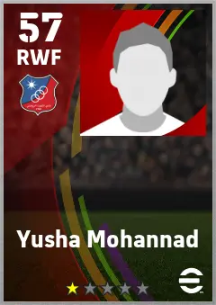 Yusha Mohannad eFootball 2026 player card — 57 OVR RWF