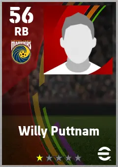 Willy Puttnam eFootball 2026 player card — 56 OVR RB