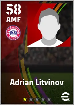 Adrian Litvinov eFootball 2026 player card — 58 OVR AMF