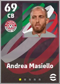 Andrea Masiello eFootball 2026 player card — 69 OVR CB