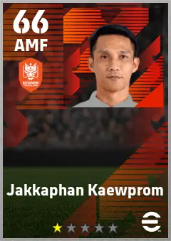 Jakkaphan Kaewprom eFootball 2026 player card — 66 OVR AMF