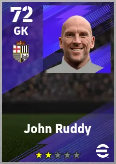 John Ruddy eFootball 2026 player card — 72 OVR GK