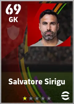 Salvatore Sirigu eFootball 2026 player card — 69 OVR GK