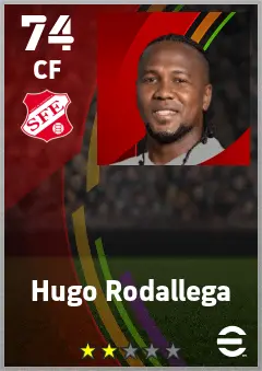 Hugo Rodallega eFootball 2026 player card — 74 OVR CF