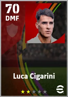 Luca Cigarini eFootball 2026 player card — 70 OVR DMF