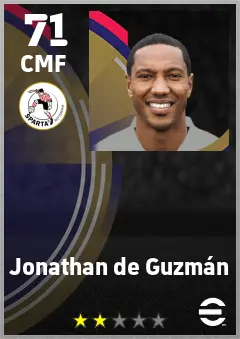 Jonathan de Guzman eFootball 2026 player card — 71 OVR CMF