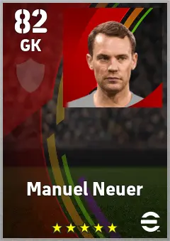 Manuel Neuer eFootball 2026 player card — 82 OVR GK