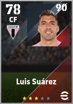 Luis Suarez eFootball 2026 player card — 78 OVR CF