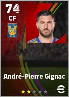 Andre-Pierre Gignac eFootball 2026 player card — 74 OVR CF