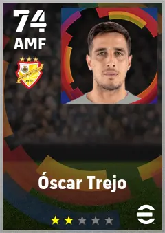 Oscar Trejo eFootball 2026 player card — 74 OVR AMF
