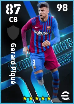 Gerard Pique eFootball 2026 player card — 87 OVR CB